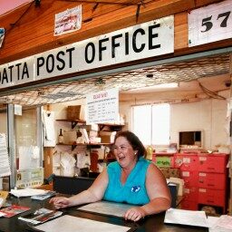 Hayley Nunn at the Post Office counter